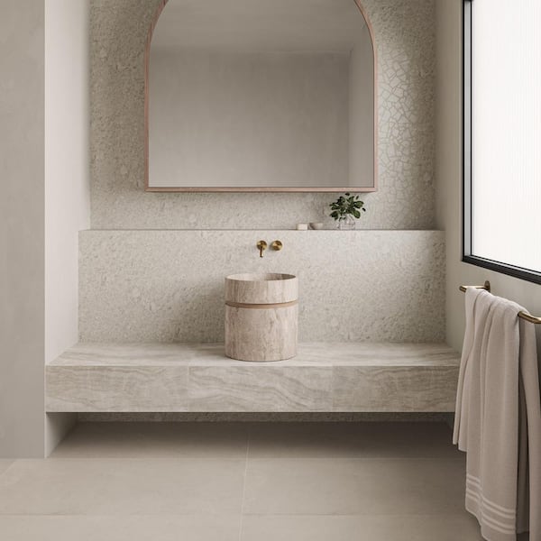Frammenta Square 12 in. x 12 in. White Porcelain Mosaic Tile (10.66 sq. ft./Case)