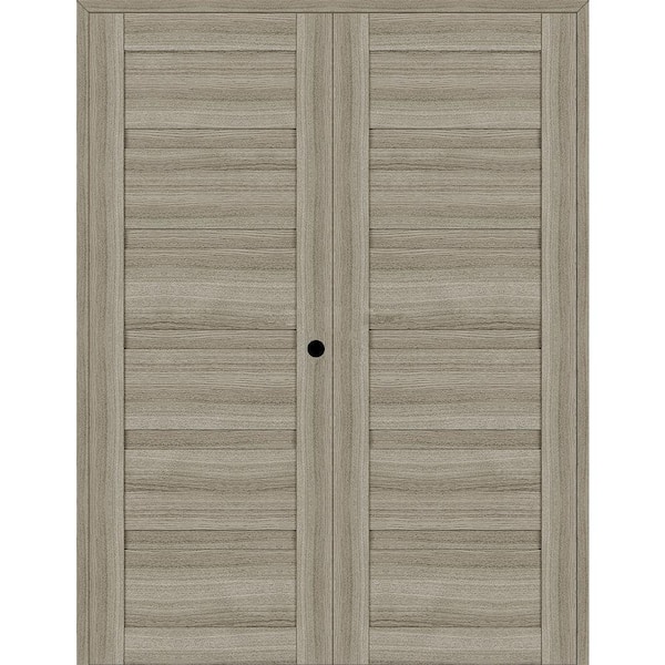 Belldinni Louver 56 in. x 95.25 in. Left Active Shambor Wood Composite Double Prehung Interior Door