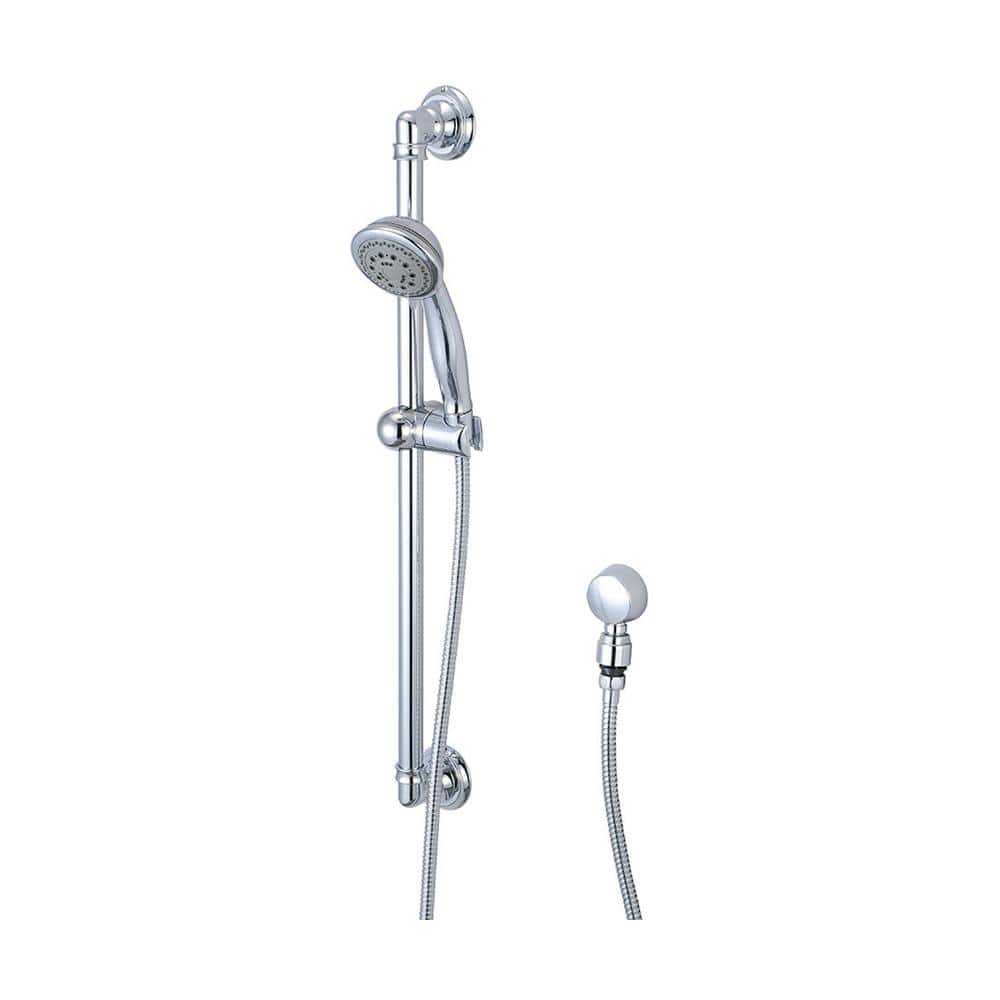 Pioneer Faucets 5Spray 3.4 in. Single Tub Wall Mount Handheld Shower Head in Polished Chrome