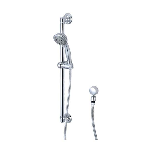Pioneer Faucets 5-Spray 3.4 in. Single Tub Wall Mount Handheld Shower Head in Polished Chrome