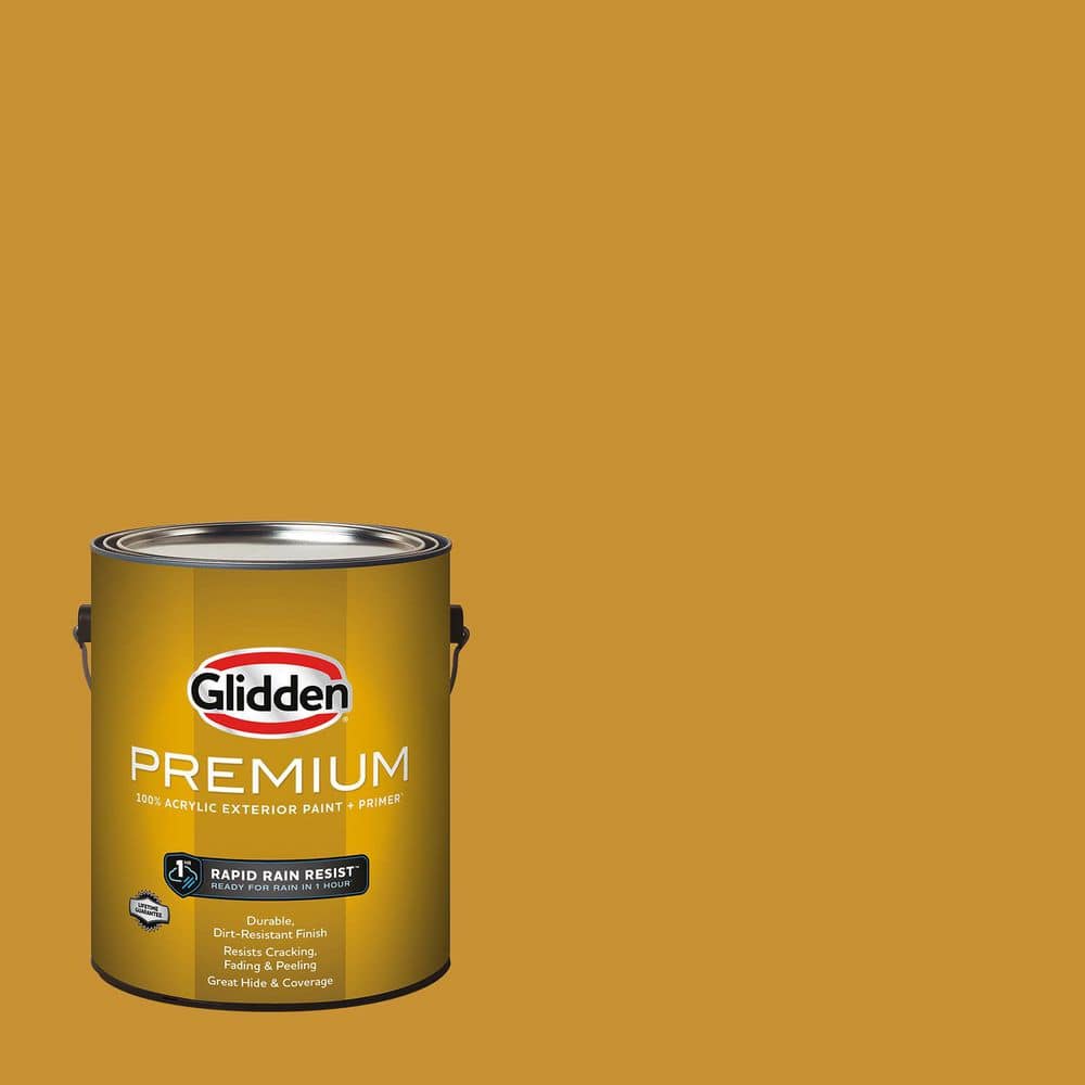 Glidden Premium 1 gal. PPG1209-7 Mecca Gold Flat Exterior Latex