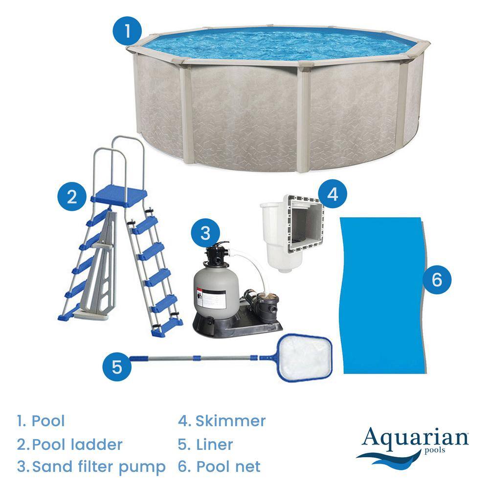 Phoenix 24 ft Round Steel Frame Above Ground Pool with Pump