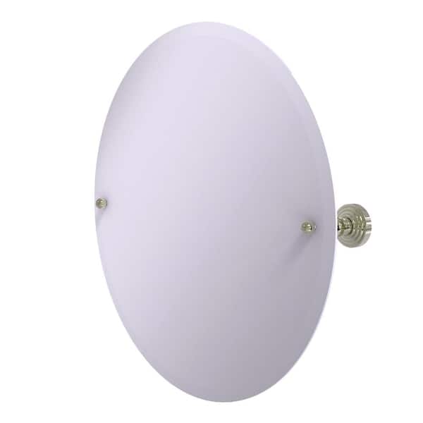 Prestige Skyline Frameless Round Tilt Mirror with Beveled Edge in Polished Nickel