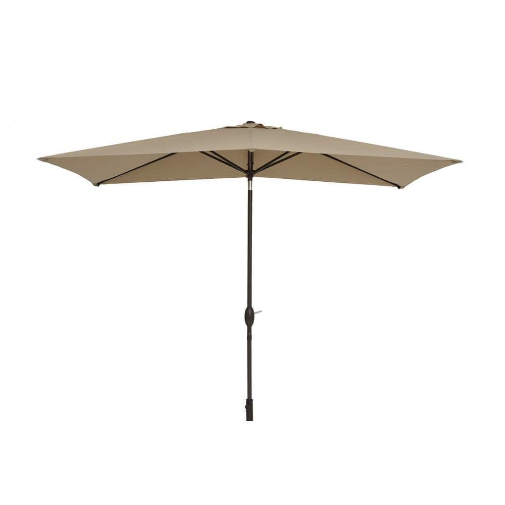 10 ft.x 7 ft. Rectangle Solution-Dyed Fabric Aluminum Market Patio Umbrella