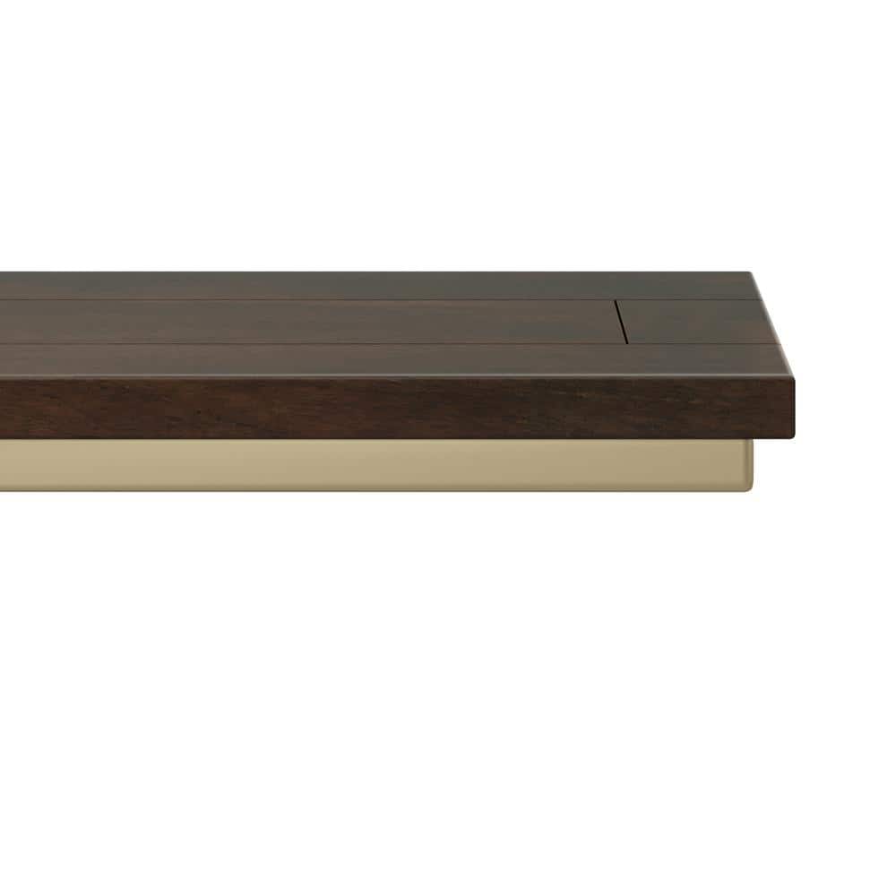 Skyler Medium Brown Mango Wood and Gold Metal C Side Table