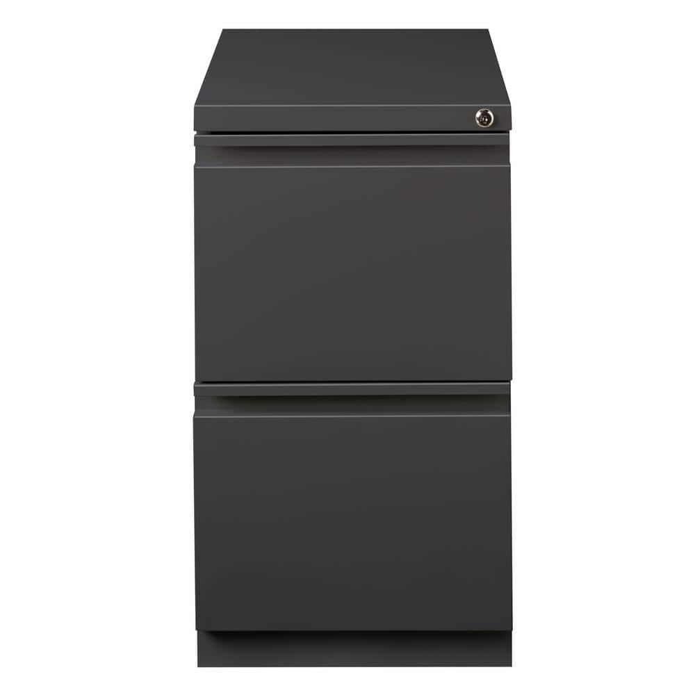 Charcoal 2-Drawer Lockable Mobile Steel File Cabinet