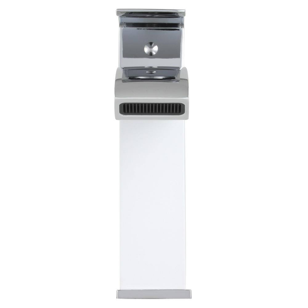 Marella 6" Modern Single Hole Bathroom Faucet in White/Polished Chrome