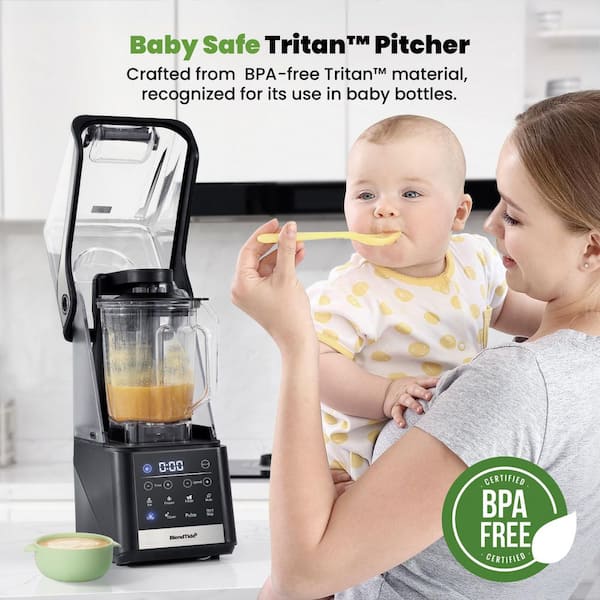 64 oz. 1500W Professional 9-Speeds Black Vacuum Blender with 6