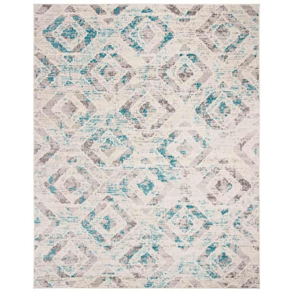 SAFAVIEH Skyler Ivory/Blue 8 ft. x 10 ft. Geometric Area Rug