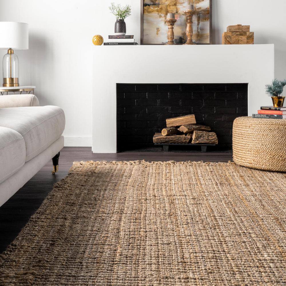 Handmade Tan Natural Jute Runner Rug, 2' 6" x 6'