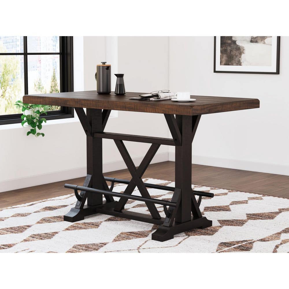 Valebeck 60" Brown and White Reclaimed Wood Counter Height Dining Table