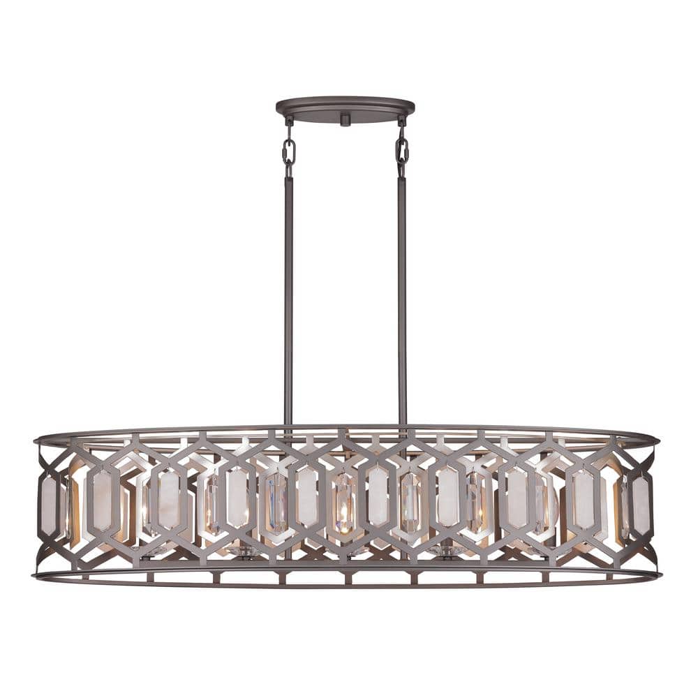 Hexly 5-Light Bronze and Sultry Silver Island Chandelier for Dining Room with No Bulbs Included price history on PriceWatchPro