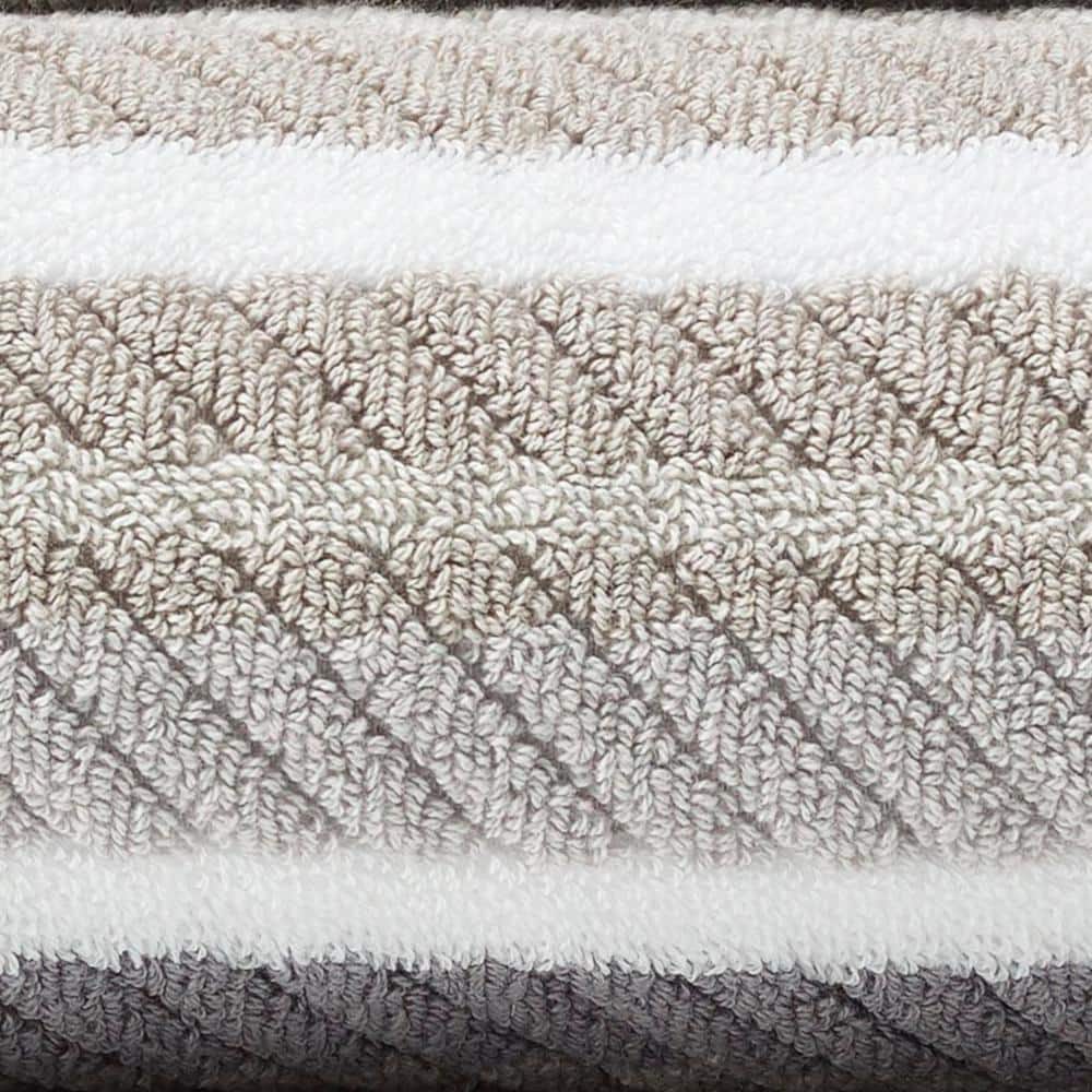 Ocean Bay Gray Cotton 3-Piece Towel Set