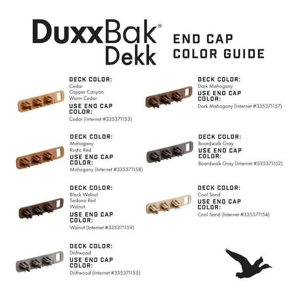 DuxxBak Water-Shedding End Cap Left and Right Kit Driftwood DX-D