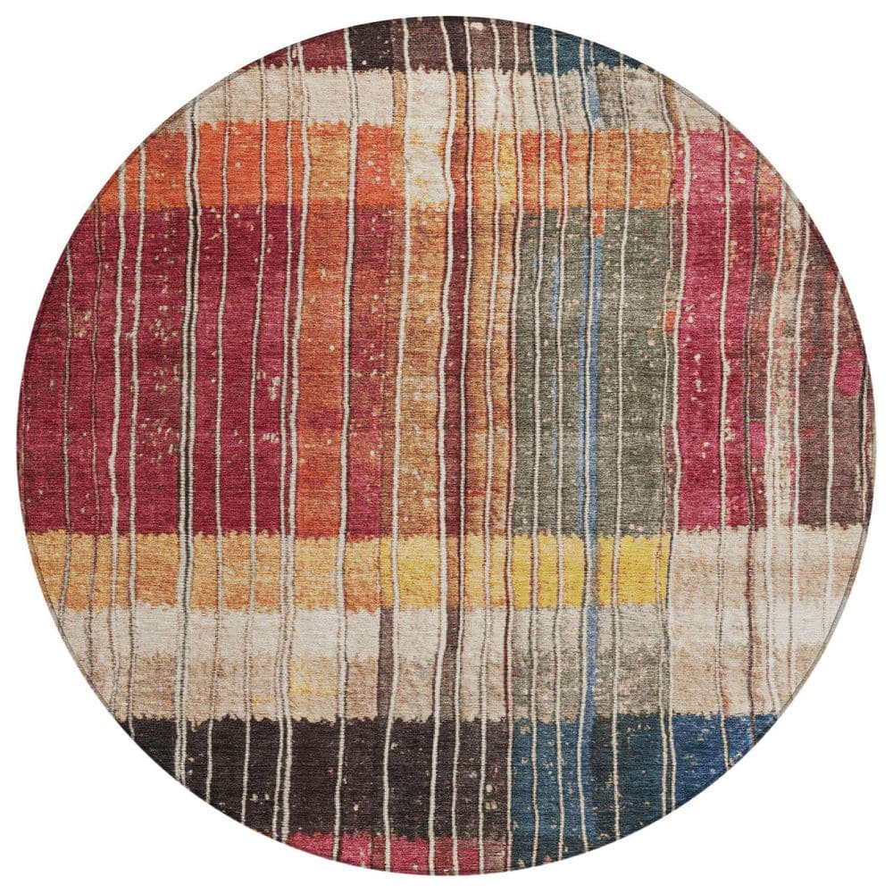Chantille Machine Washable Indoor/Outdoor Abstract ACN1962 Beige 8 ft. x 8 ft. Round Rug price history on PriceWatchPro