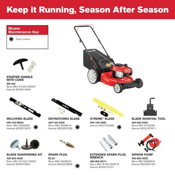 Troy-Bilt TB110 21in. 140cc Briggs & Stratton Gas Push Lawn Mower with Rear bag and Mulching Kit Included - 3