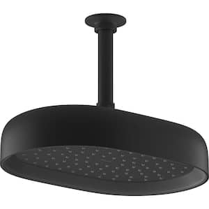 Statement 1-Spray Patterns with 1.75 GPM 10 in. Wall Mount Fixed Shower Head in Matte Black