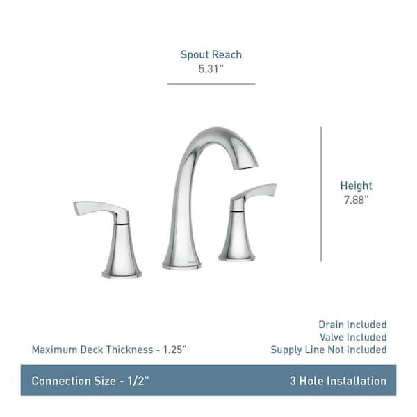 MOEN Korek 8 in. Widespread Double Handle High-Arc Bathroom Faucet