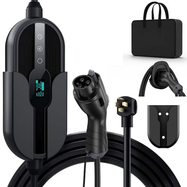 25ft 40A 240V Level 2 EV Charger with J1772 Connector, NEMA 14-50 Plug, WiFi App Control, ETL Certified for Home Use