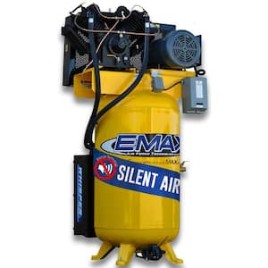 Industrial PLUS Series 80 Gal. 7.5 HP 208-Volt 3-Phase Silent Air Electric Air Compressor with pressure lubricated pump