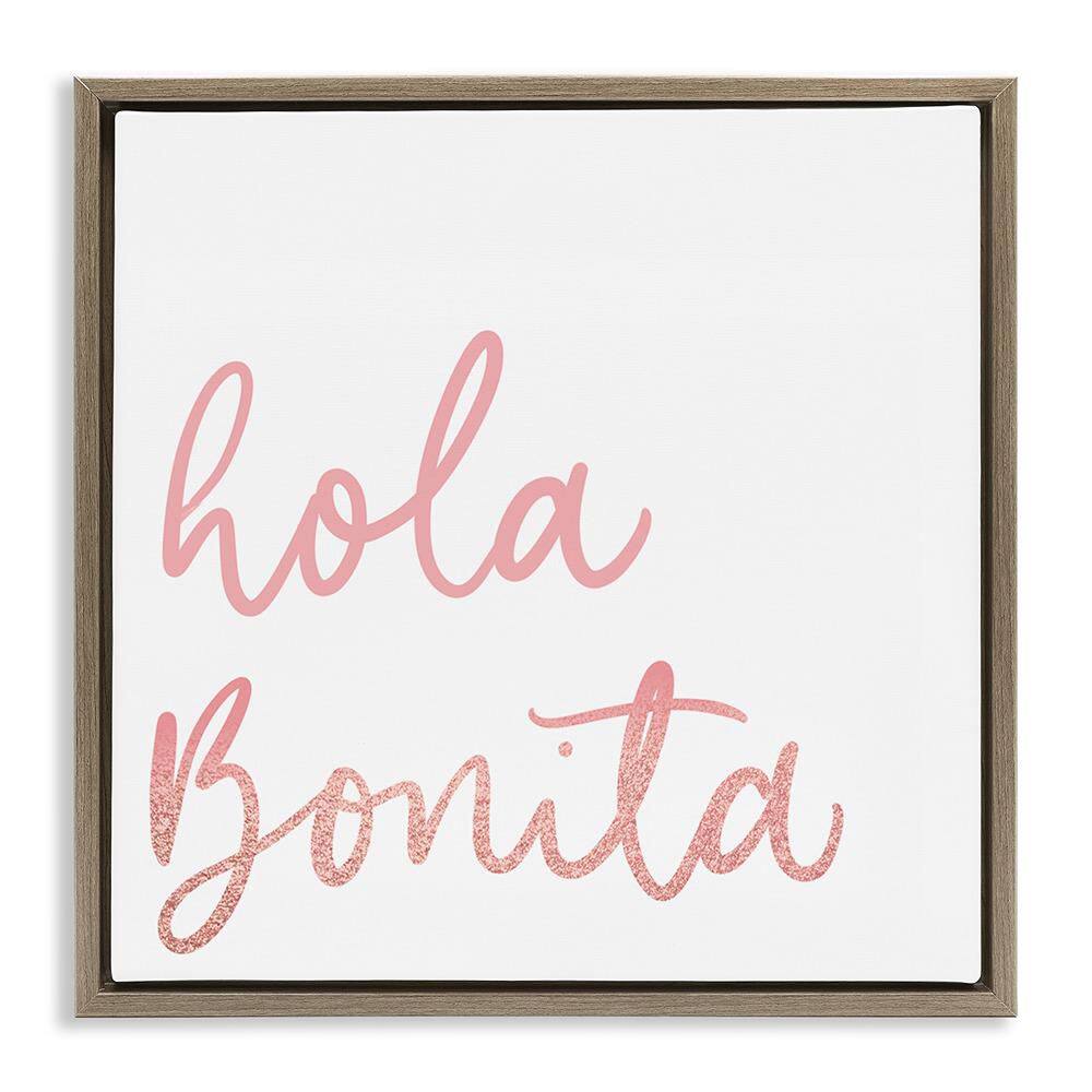 Hello Beautiful Pink by SD Graphics Studio Brown Floater Frame Typography Graphic Art Print 18 in. x 18 in. price history on PriceWatchPro