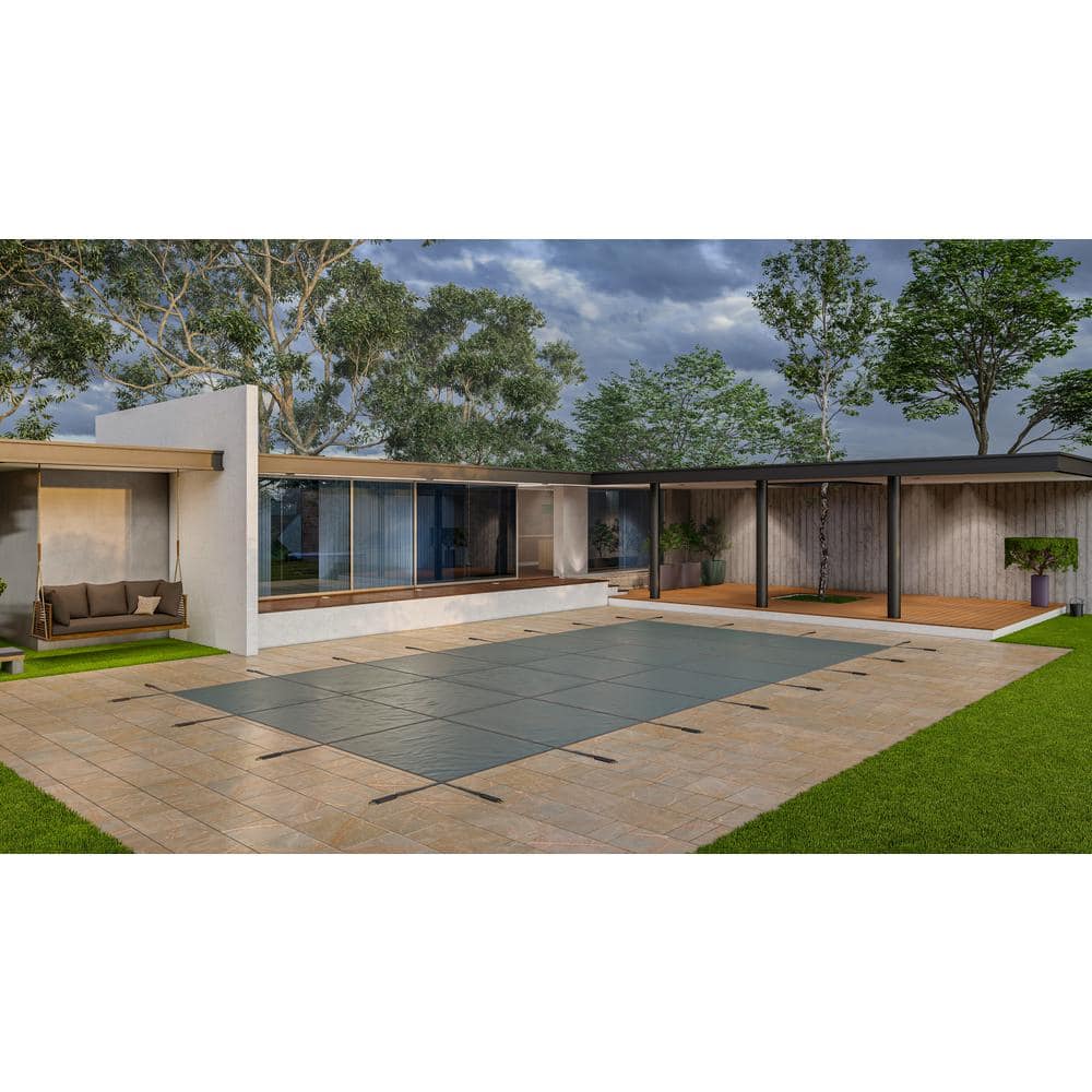 Inground Pool Safety Cover 12'x24' 15-Yr Warranty, UL Certified to ASTM F1346, Triple Stitched, Abrasion Resistant Mesh
