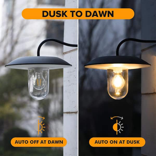 Oost Situatie Panorama LUTEC 1-Light Black Solar Outdoor Barn Light Sconce with Dusk to Dawn  6940002012 - The Home Depot