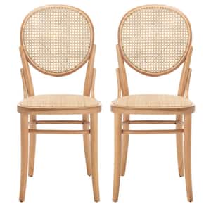 Sonia Light Brown Cane Wicker Dining Chair (Set of 2)