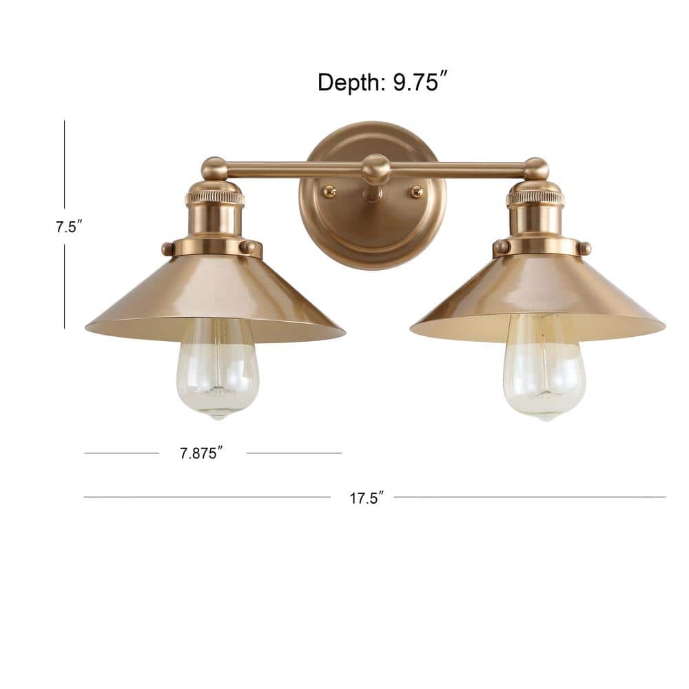 Elegant July 17.5" Brushed Brass Gold LED Vanity Light