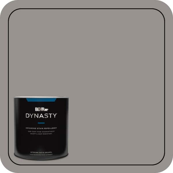 BEHR DYNASTY 1 qt. #PPU18-16 Elephant Skin One-Coat Hide Satin Enamel Interior Stain-Blocking Paint and Primer