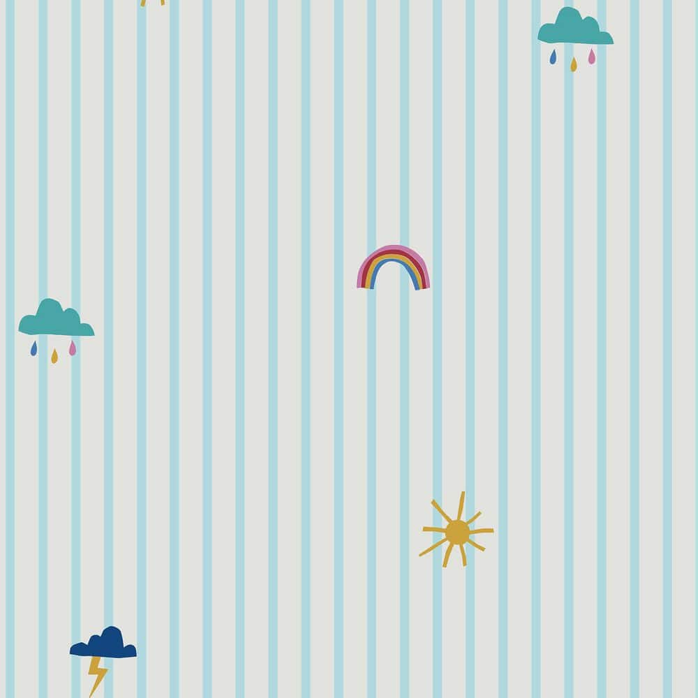 JOULES Whatever the Weather Icons Haze Blue Matte Non Woven Removable