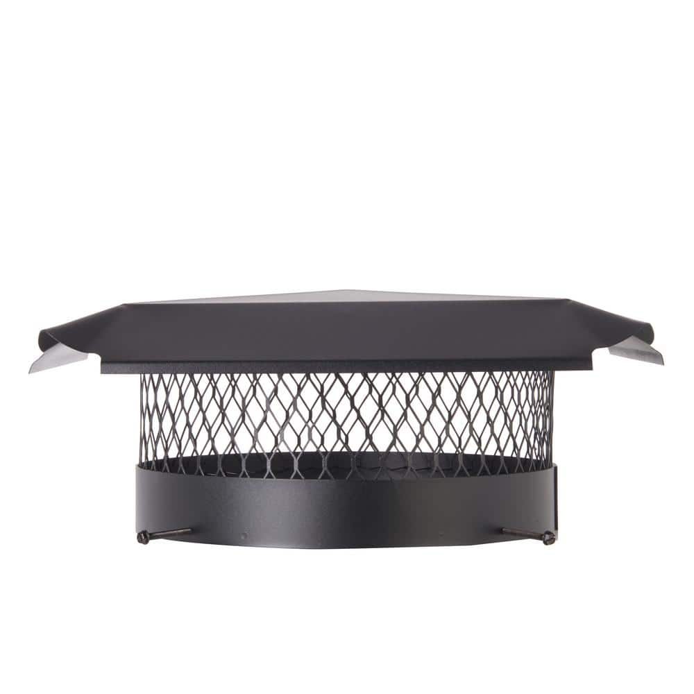 HY-C 14 in. Round Bolt-On Single Flue Chimney Cap in Black