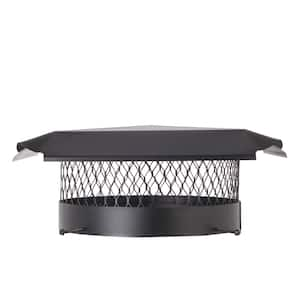 14 in. Round Bolt-On Single Flue Chimney Cap in Black Galvanized Steel