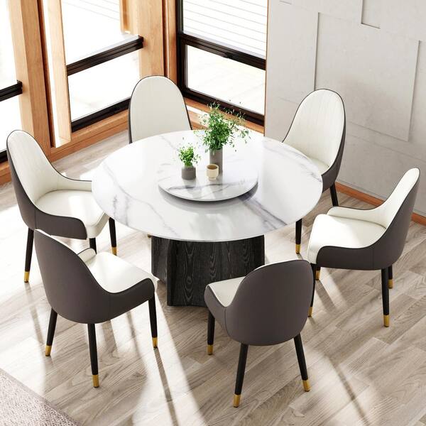 Reviews for Magic Home 53.1 in. White Rotable Lazy Susan Sintered Round