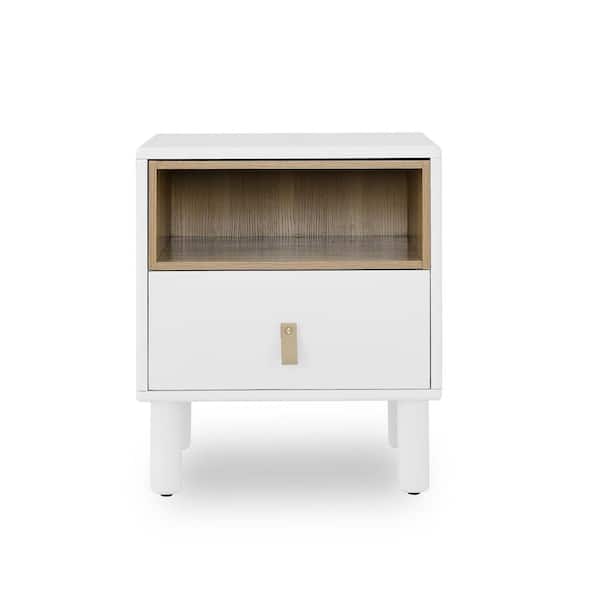 White nordic bedside table discount