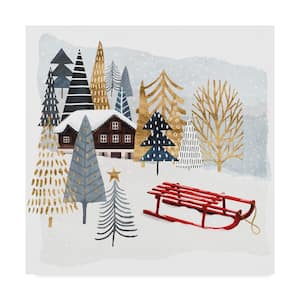 24 in. x 24 in. Christmas Chalet Ii by Victoria Borges Floater Frame Home Wall Art