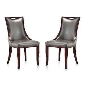 Emperor Silver Faux Leather Dining Chair (Set of Two)