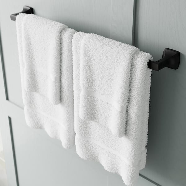 Vaneri 24 in Wall Mounted Towel Bar in Matte Black