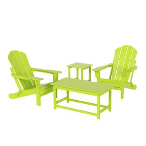 Jay Lime 4-Pieces Outdoor Poly Adirondack Conversation Lounge Set