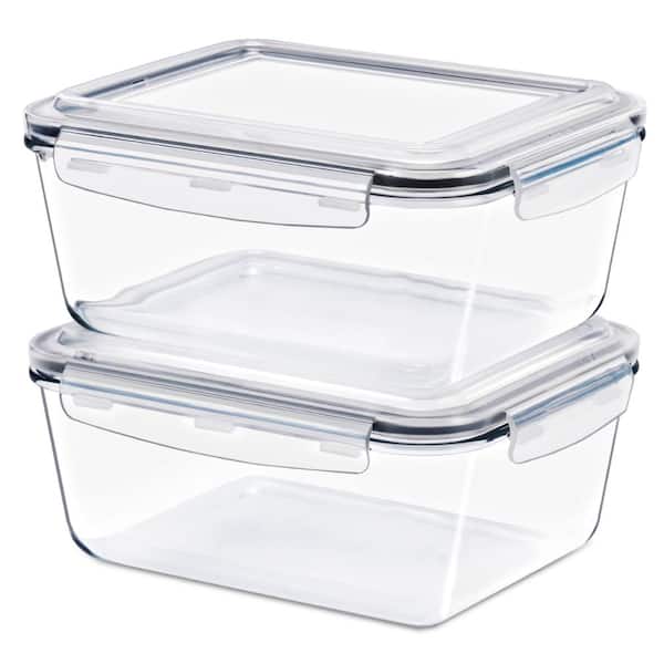 Sorbus Glass Meal Prep Containers, Dishwasher and Oven Safe Glass Food Storage with Plastic Airtight Lids - Set of 2