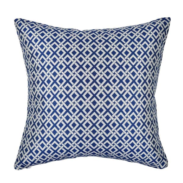 Vesper Lane Blue Geometric 18 in. x 18 in. Throw Pillow