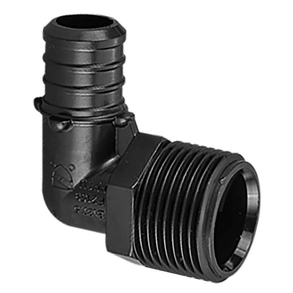 1/2 in. PEX-B x 3/4 in. MPT Plastic 90-Degree Elbow (5-Pack)