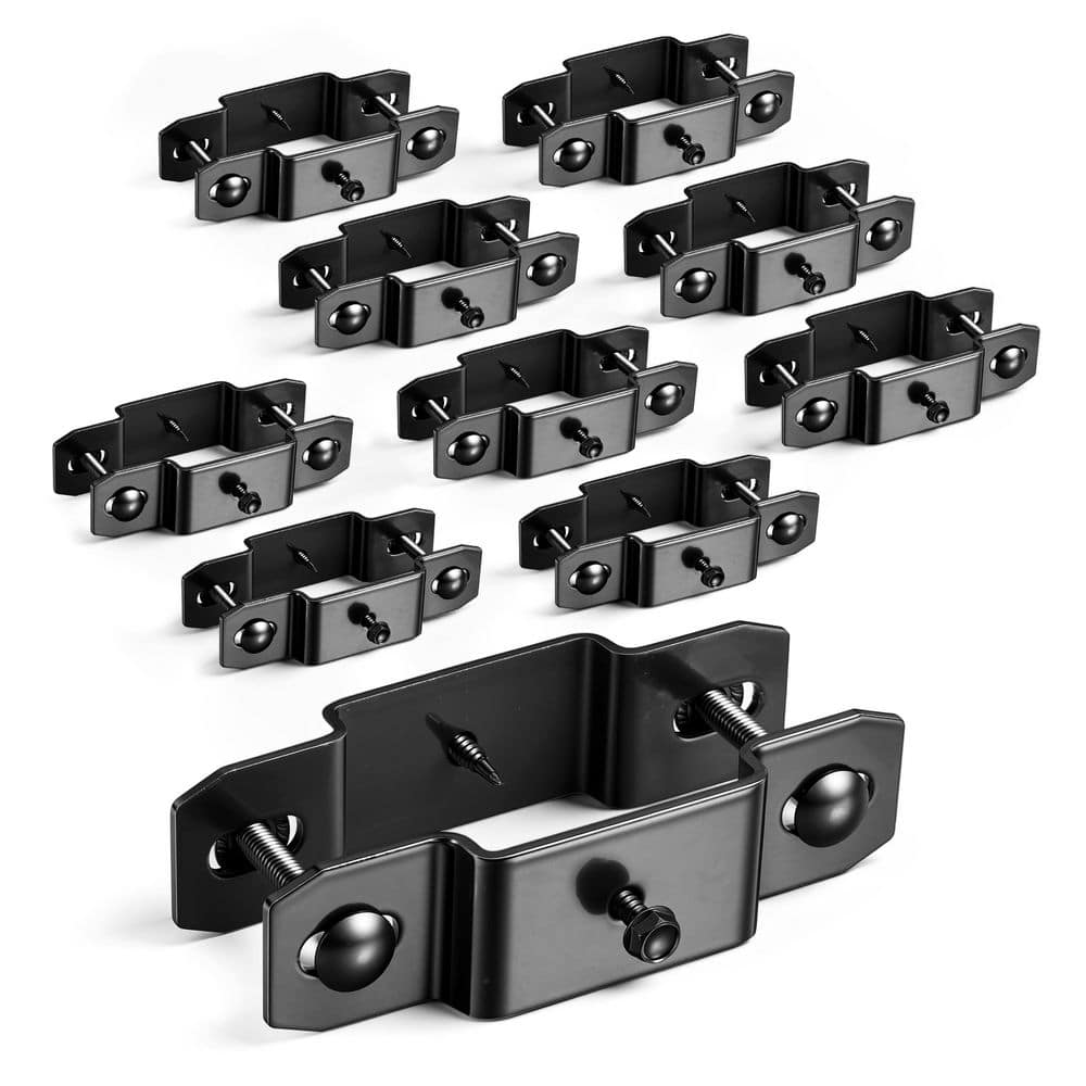Black Steel Fence Panel Line Post Brackets (10-Pack) price history on PriceWatchPro