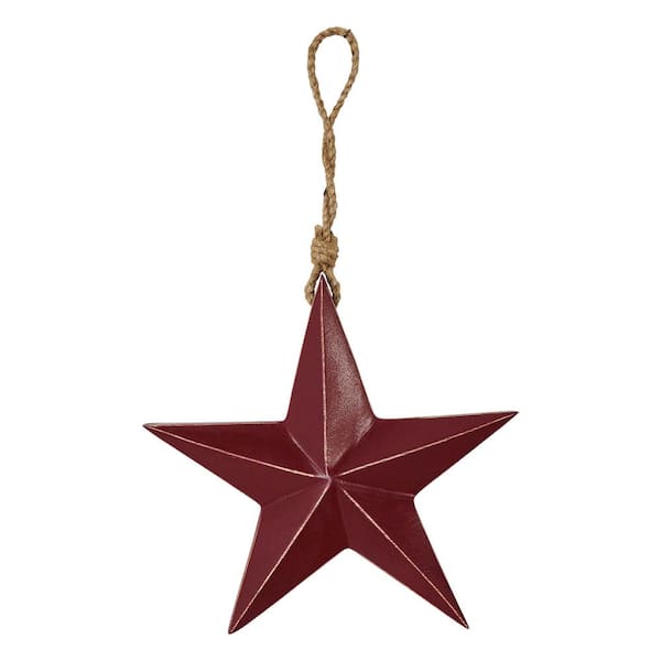 VHC BRANDS Americana 4th of July Red Wooden Star Ornament