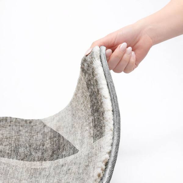 Dream Shag Premium Machine Washable Abstract ADS665 Silver 8 ft. x 10 ft. Area Rug