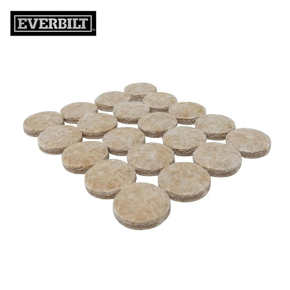 Everbilt 3 4 in. Beige Round Felt Heavy Duty Self Adhesive Furniture Pads 20 Pack 49951 The Home Depot