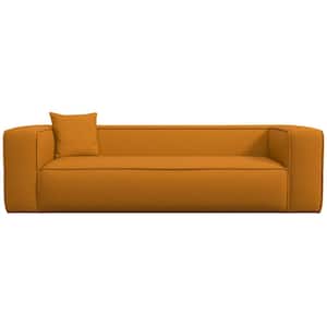 Bellevue 92 in. Square Arm 3-Seater Sofa in Dark Yellow