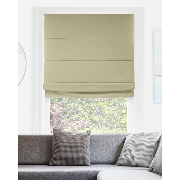 Chicology Del Mar Ready-Made Sandcastle Cordless Blackout Privacy Fabric Roman Shade 36 in. W x 64 in. L