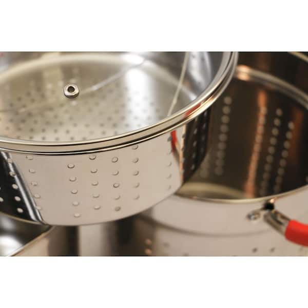 New Goodful 8qt multipurpose stainless pot steamer, pasta strainer