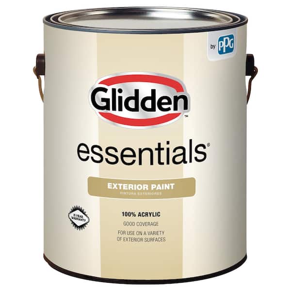Glidden Essentials 1 gal. Pure White Base 1 Flat Exterior Paint